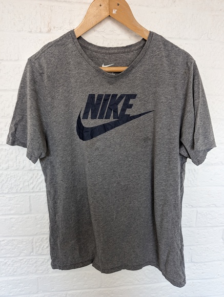 Retro Nike Crew Neck T Shirt - Size 2xl - Grey Spellout - Cotton - P2P 24" - Picture 6 of 6